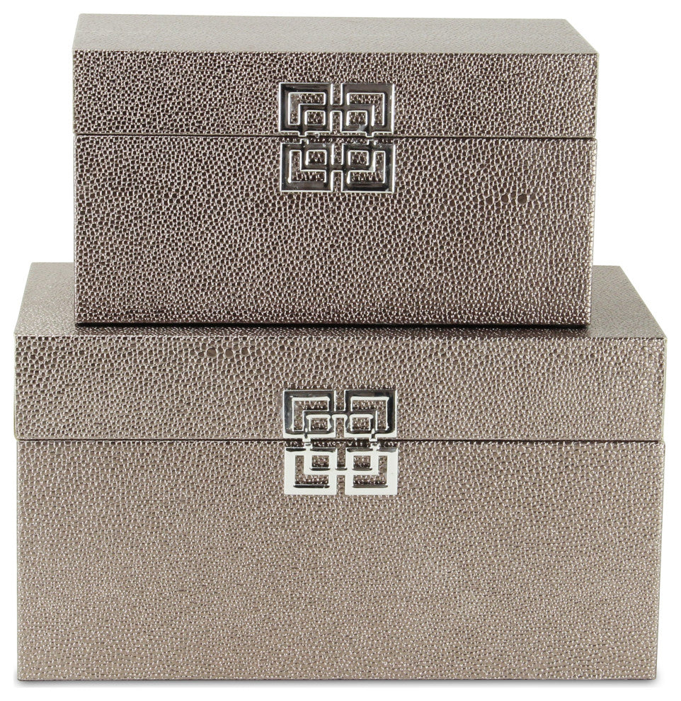 Galena "Double Happiness" Faux Shagreen Box Set, Rose Gold