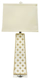 Fangio Lighting 31" Ceramic Table Lamp, Transparent Grey Crackle With Diamonds