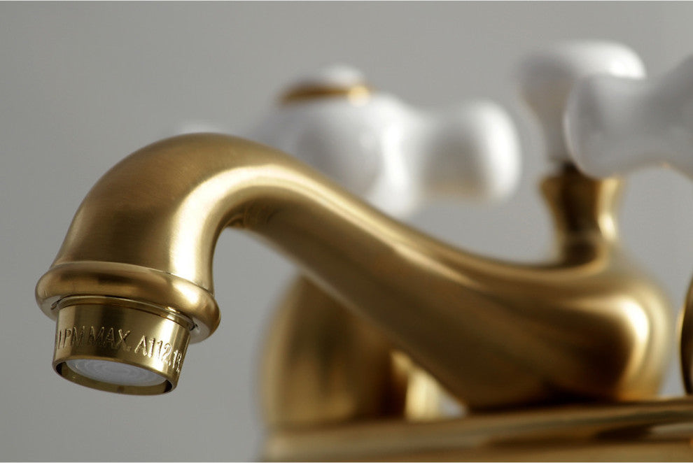 Kingston Brass 4" Centerset Bathroom Faucet, Brushed Brass