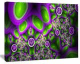 Green Purple Exotic Pattern, Abstract Wall Art Canvas, 40x30