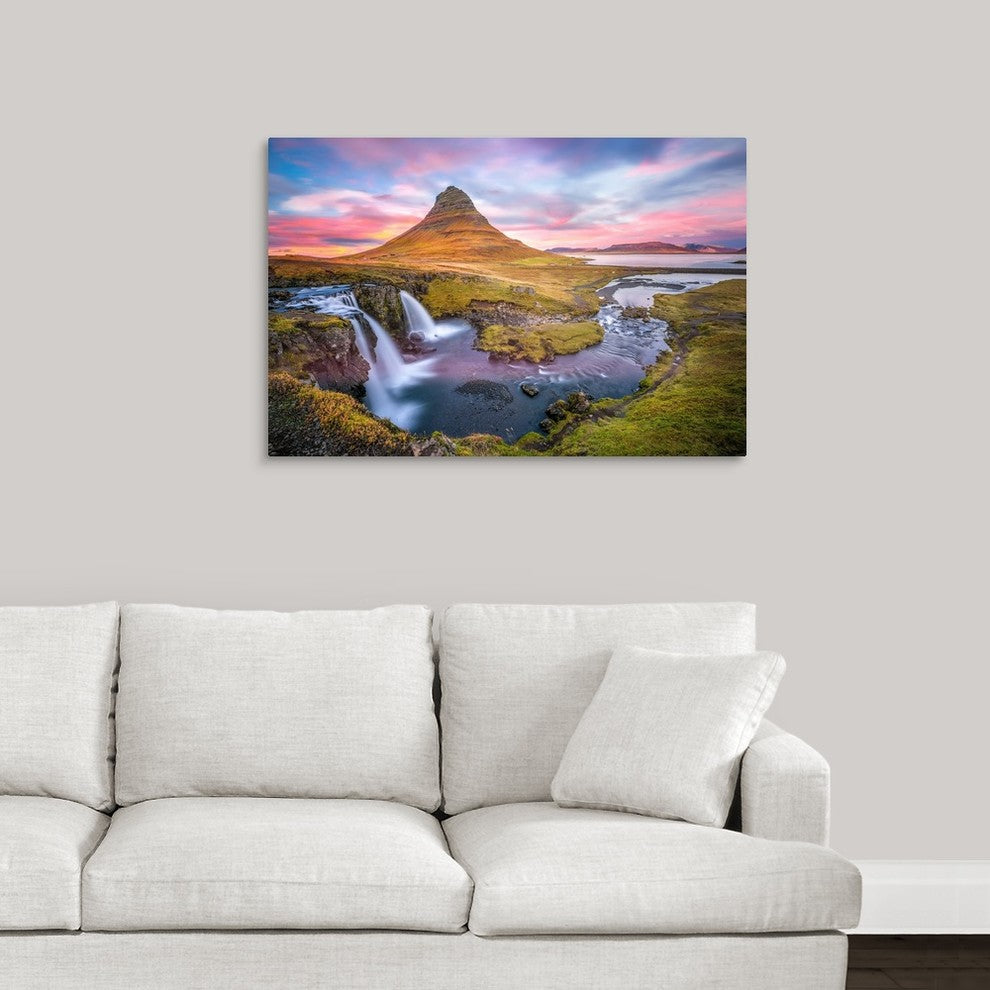"Kirkjufell Autumn Colors, Iceland" Wrapped Canvas Art Print, 36"x24"x1.5"