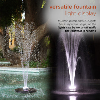 398 GPH Pump 48 LED Light Floating Spray Fountain, Black