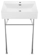 Claire 24 Ceramic Console Sink White Basin Chrome Legs
