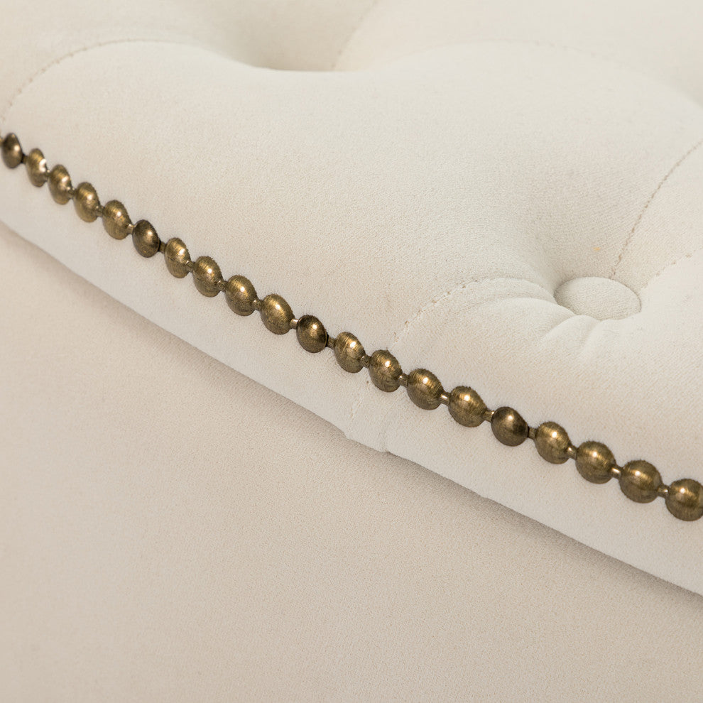 Alina 43.3"W Bedroom Bench, Ivory