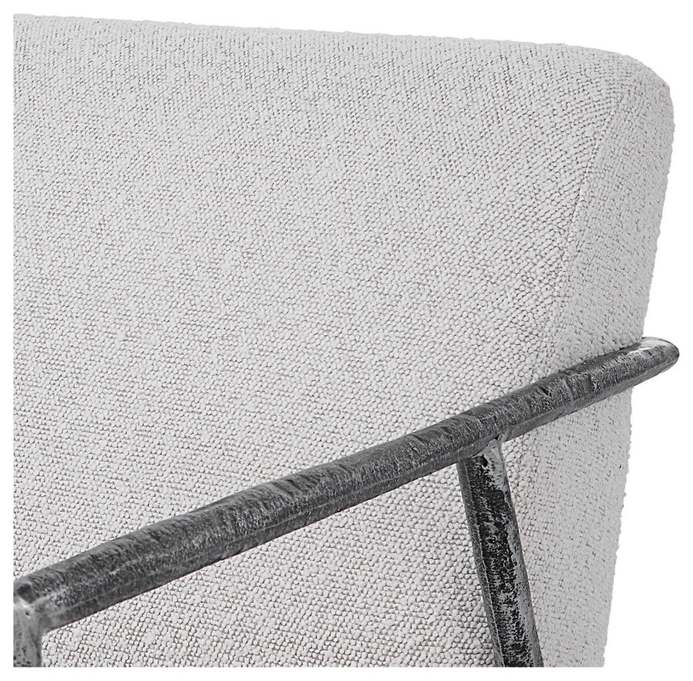 Uttermost 23660 Avila 27"W Contemporary Boucle Upholstered Accent - Gray Boucle