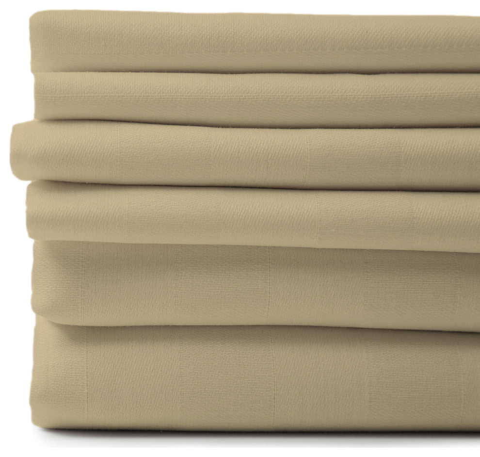 1800 Count 6-Piece Egyptian Cotton Deep Pocket Sheets, Cream, Queen