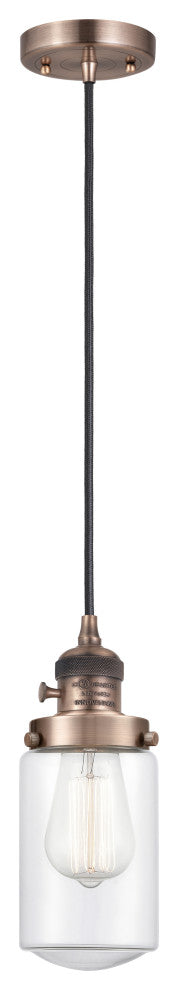 Innovations 201CSW-AC-G312-LED 1 Light Pendant, Switch, Antique Copper