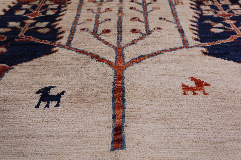 5' 9" X 7' 7" Hand-Knotted Tribal Persian Gabbeh Rug Q5651