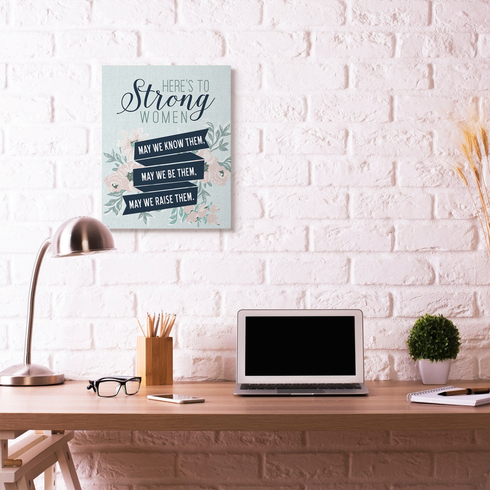 Strong Women Inspirational Flower Word Design, 24"x30"