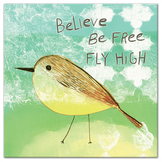 Believe Be Free Fly High 16x16 Canvas Wall Art