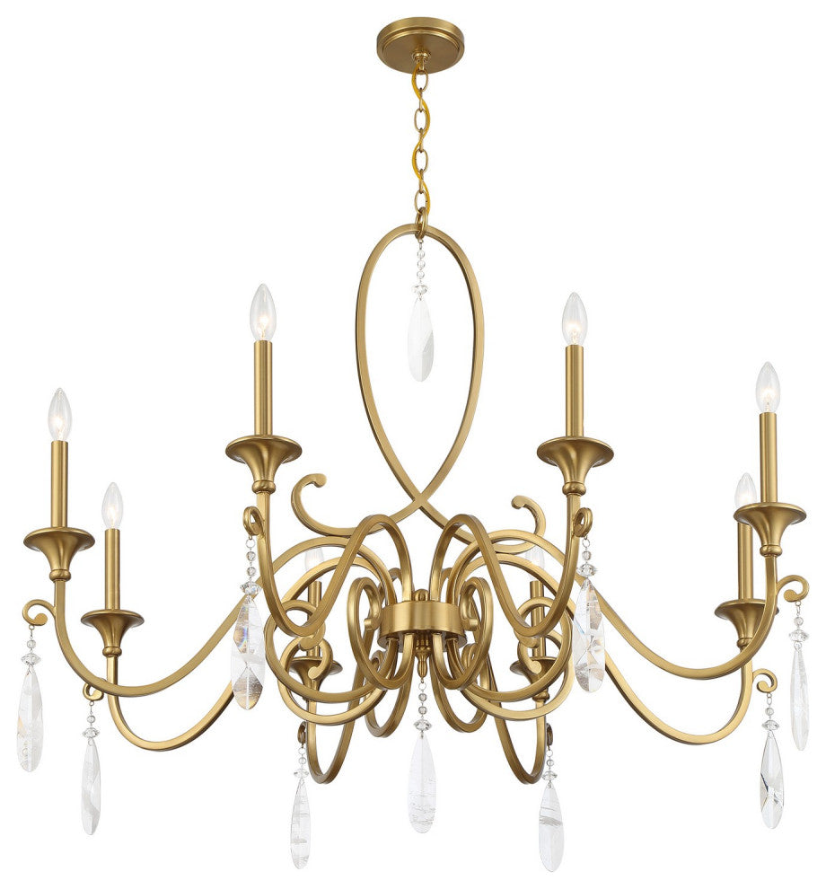 Fairchild 8-Light Chandelier, Warm Brass