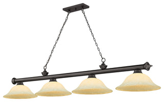 Zlite 2306-4BRZ-GM16 4-Light Billiard, Golden Mottle