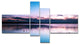 Sunset Over Lake Blue Everywhere, Seashore Canvas Art Print, 60"x32", 4 panels