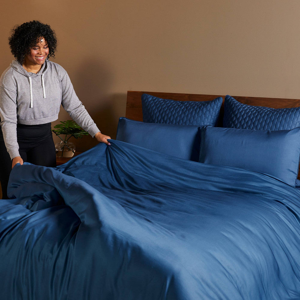 BedVoyage Luxury 100% Rayon Viscose Bamboo Duvet Cover With Shams, 3 Piece