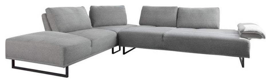 Pemberly Row 2-Piece Fabric Sectional with Adjustable Back in Taupe