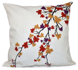 Maple Hues Flower Print Pillow, Purple, 26"x26"
