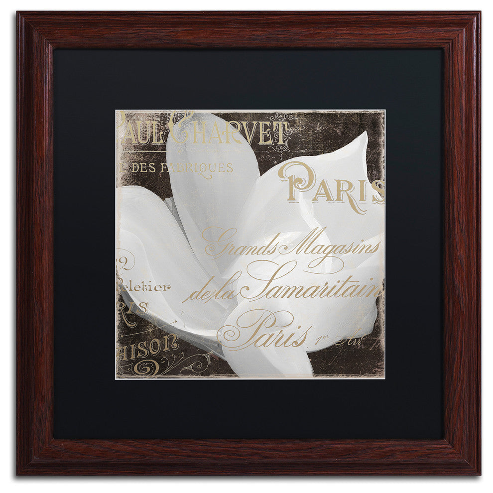 Color Bakery 'Fleurs Blanc II' Art, Wood Frame, Black Matte, 16"x16"