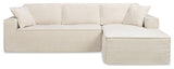 Brenley 110.5" L-Shaped Sofa-in-a-Box Sectional, Beige, Right-Arm Facing