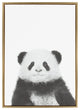 Sylvie Panda Portrait Framed Canvas Wall Art by Simon Te Tai, Gold 23x33