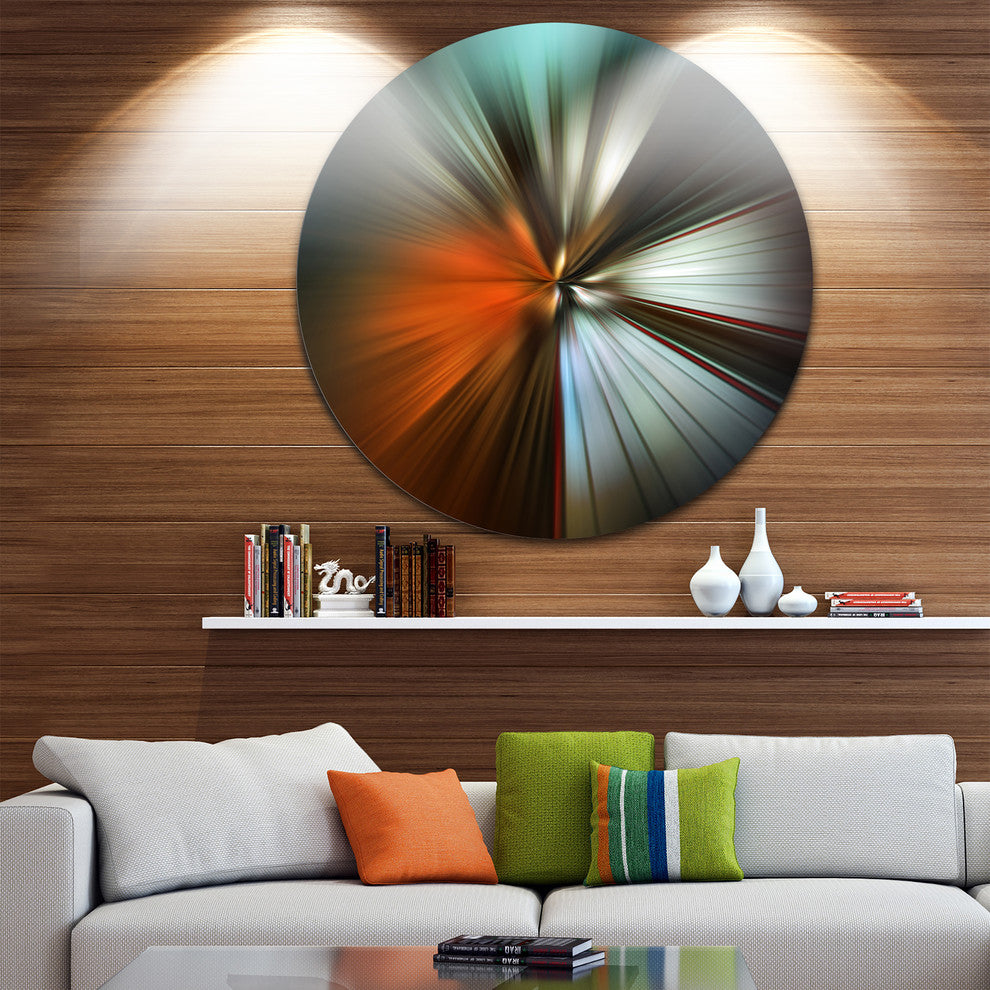 Brown Focus Color, Abstract Digital Art Round Wall Art, 11"