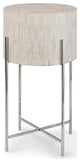 Bone Drum Table, Polished Nickel