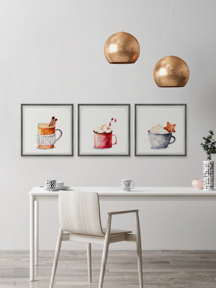 Cold Christmas Treats Triptych, 3-Piece Set, 18x18 Panels, 18x18