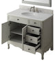 38 Inch Distressed Gray Cottage Style Daleville Bathroom Sink Vanity, No Mirror No Faucet