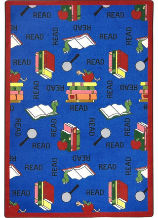 Kid Essentials Rug, Bookworm, 3'10"x5'4", Blue