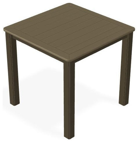 21" Square Marine Grade Outdoor End Table, Beachwood