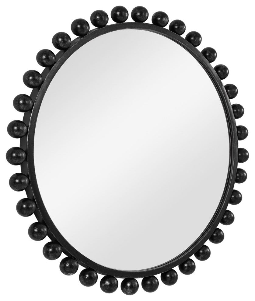 Uttermost Cyra Black Round Mirror 09694
