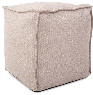Traditional Panama Taupe Square Pouf