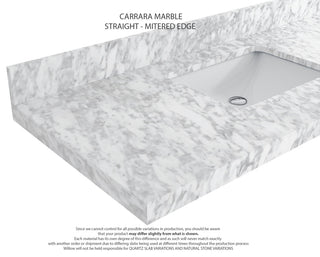 Parker 60 Double Sink Bathroom Vanity in White 2" Carrara Marble