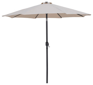 Fiji Patio Umbrella and Base, Beige, Matte Black Pole, Matte White Belize Base