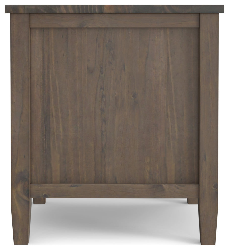 Ela SOLID WOOD End Table, Smoky Brown