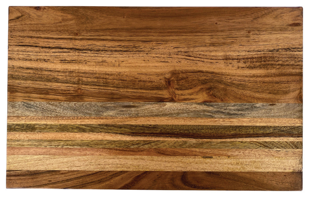 Large Acacia and Mango Wood Rectangle Cheese and Cutting Board, Natural