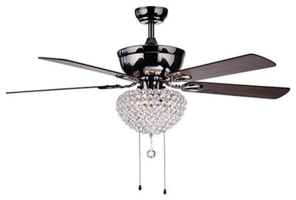 Taliko 52" 3-Light Bronze Hand Pull Chain Ceiling Fan With Light Kit