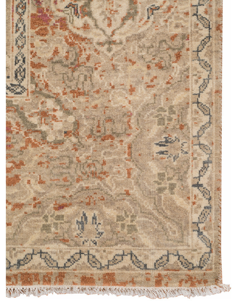 Vintage Oletha Area Rug, Orange, 10' x 14', Bordered