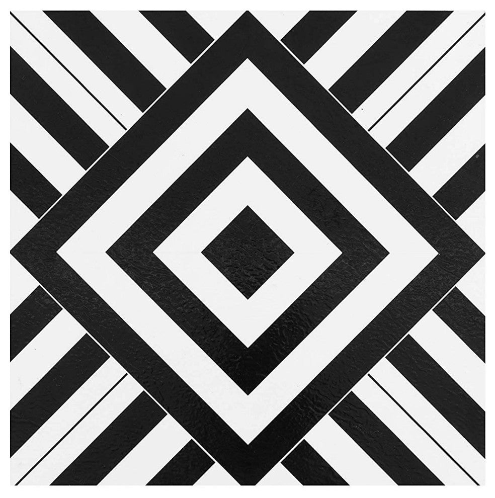 PowerSellerUSA Self-Stick Vinyl Modern Geometric 20-Pcs 1.5mm Thick Tiles 12"