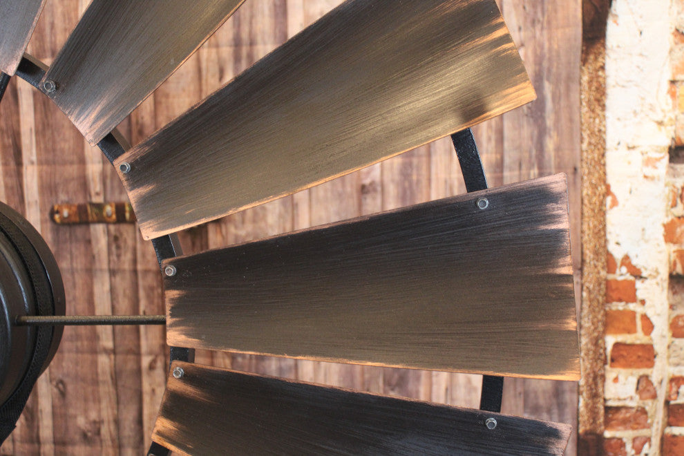 72 Inch Charred Whiskey Barrel Windmill Ceiling Fan | The American