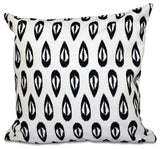 Ikat Tears, Geometric Print Pillow, Black, 16"x16"