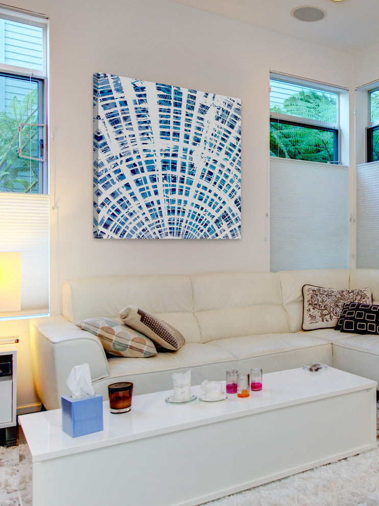 "Blue Outstretching" Painting Print on Wrapped Canvas