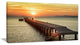 Boat Pier at Sunset, Bridge Canvas Art Print, 40x20