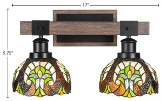 Tacoma 2-Light Bath Bar, Ivory Cypress Art