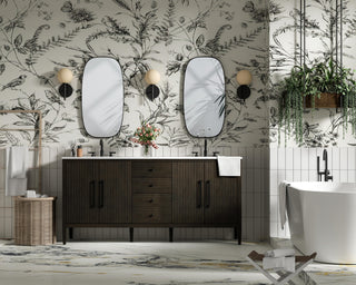 Home Living 72" Double Bathroom Vanity, Chocolate Oak