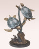 Sea Turtle Duet Brass and Marble Statue Hand Painted Accents