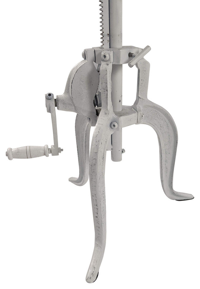 Adjustable Height Crank Table, Whitewash