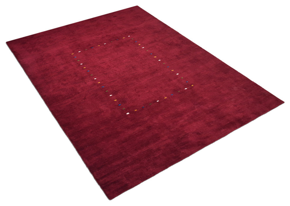 Hand Knotted Loom Silk Mix Area Rugs Contemporary Red