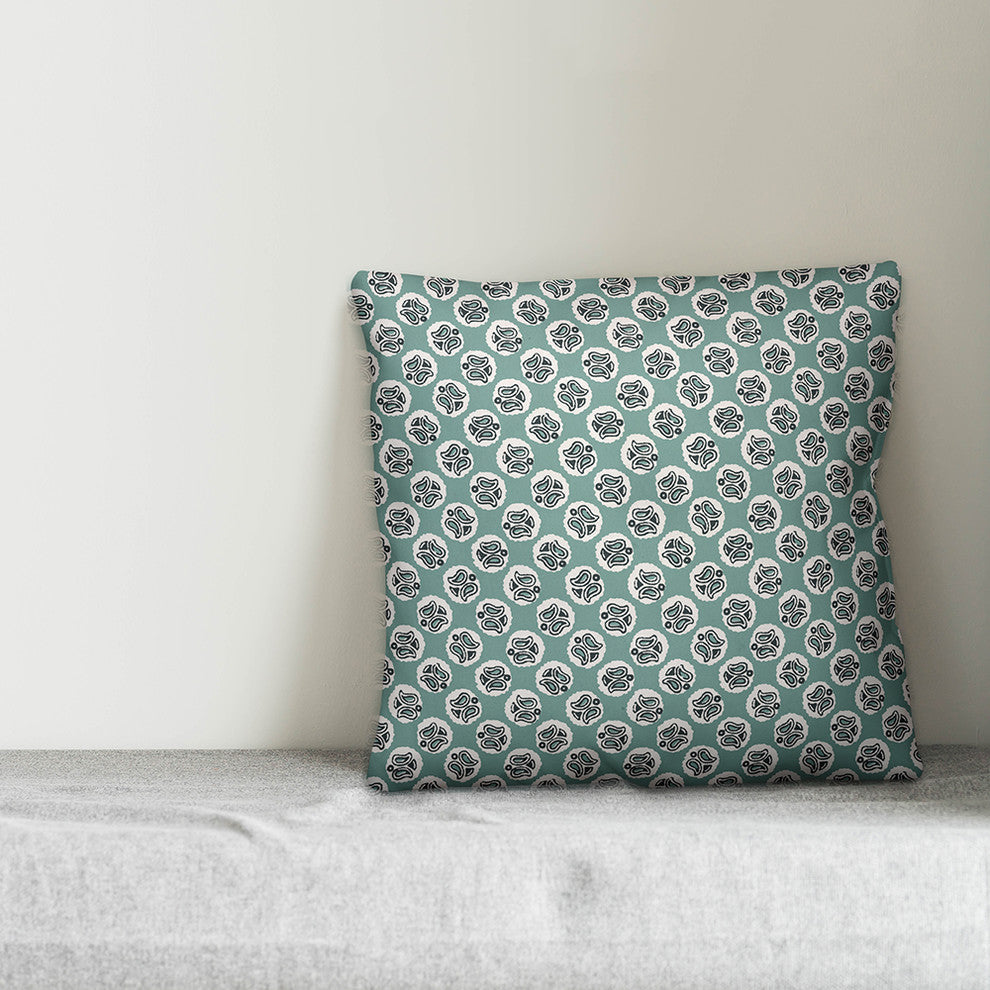Guardian Angel Pattern, Blue Throw Pillow, 20"x20"