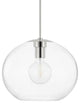 Margot 1-Light Extra Large Pendant, Polished Nickel Finish, Clear Glass
