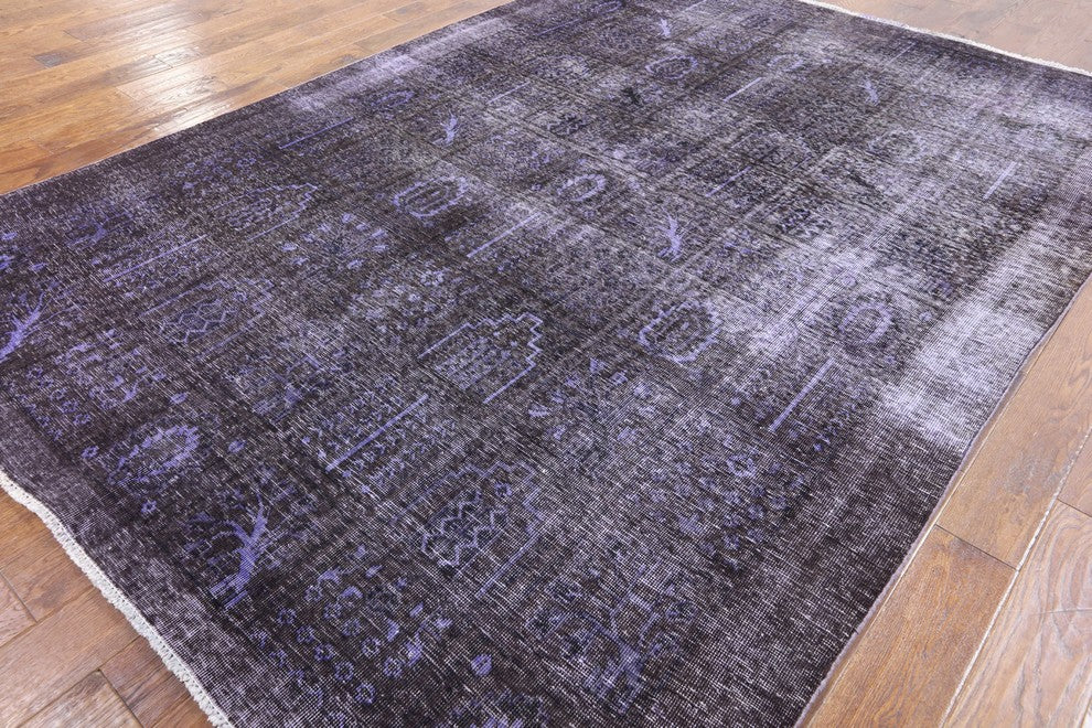 7'x9' Purple Overdyed Oriental Rug, W2633
